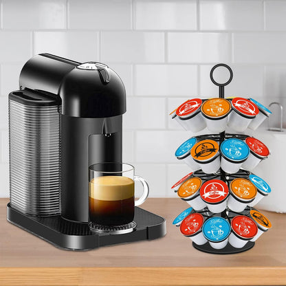Coffee Pod Carousel Holder,Compatible with K-Cups Organizer Compatible with 36 Cup Pods,Spins 360-Degrees