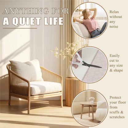 Felt Furniture Pads for Hardwood Floors -261 Pcs Premium Floor Protectors for Furniture, Felt Pads for Chair Legs, Beige