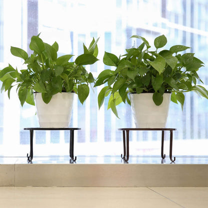 Lewondr Metal Potted Plant Stands, 3 Pack 9" Heavy Duty Rustproof Iron round Flower Pot Stands, Indoor Outdoor Plant Holder Support Rack for Planter Flowerpot Patio Garden - Black